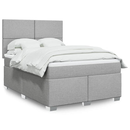 Giroletto a Molle con Materasso Grigio Chiaro 140x190cm Tessuto | homemem39