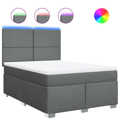 Giroletto a Molle con Materasso Grigio Scuro 140x190 cm Tessuto | homemem39