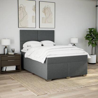 Giroletto a Molle con Materasso Grigio Scuro 140x190 cm Tessuto | homemem39