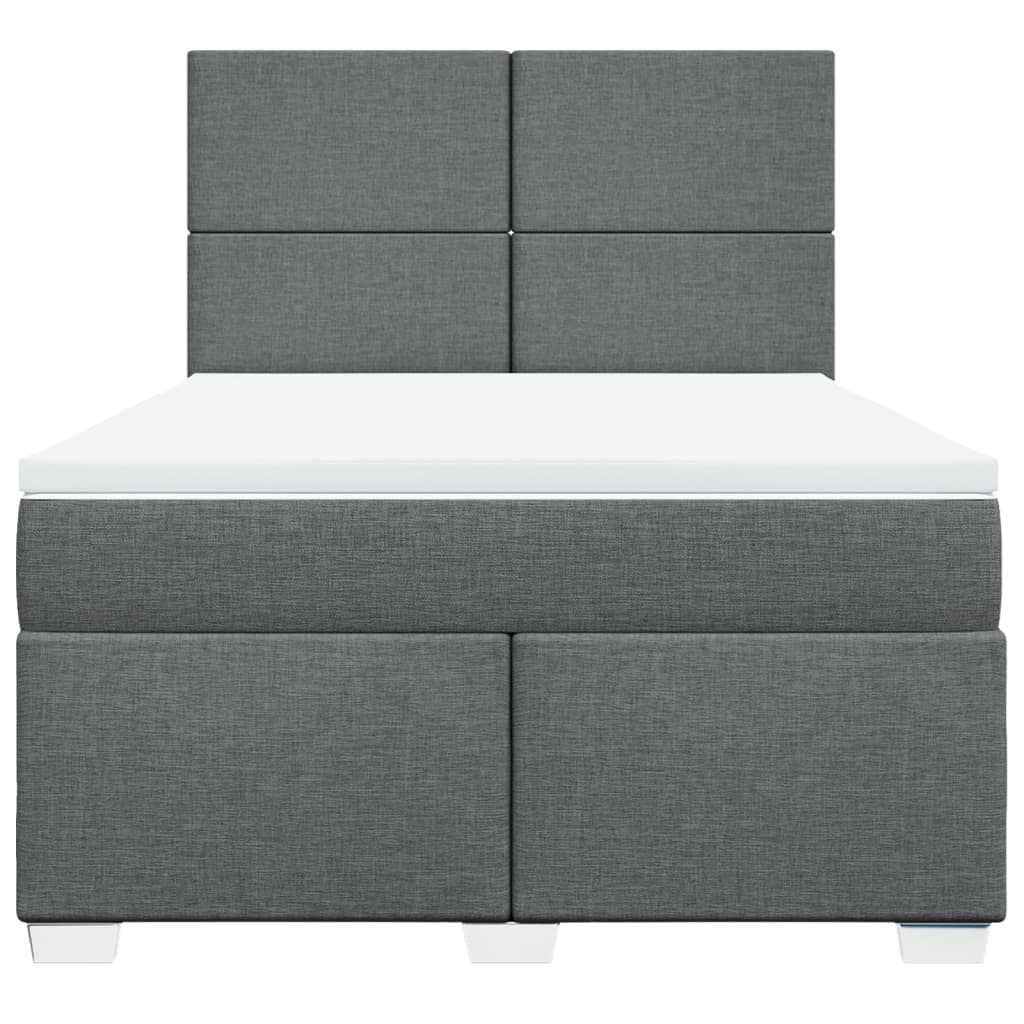 Giroletto a Molle con Materasso Grigio Scuro 140x190 cm Tessuto | homemem39