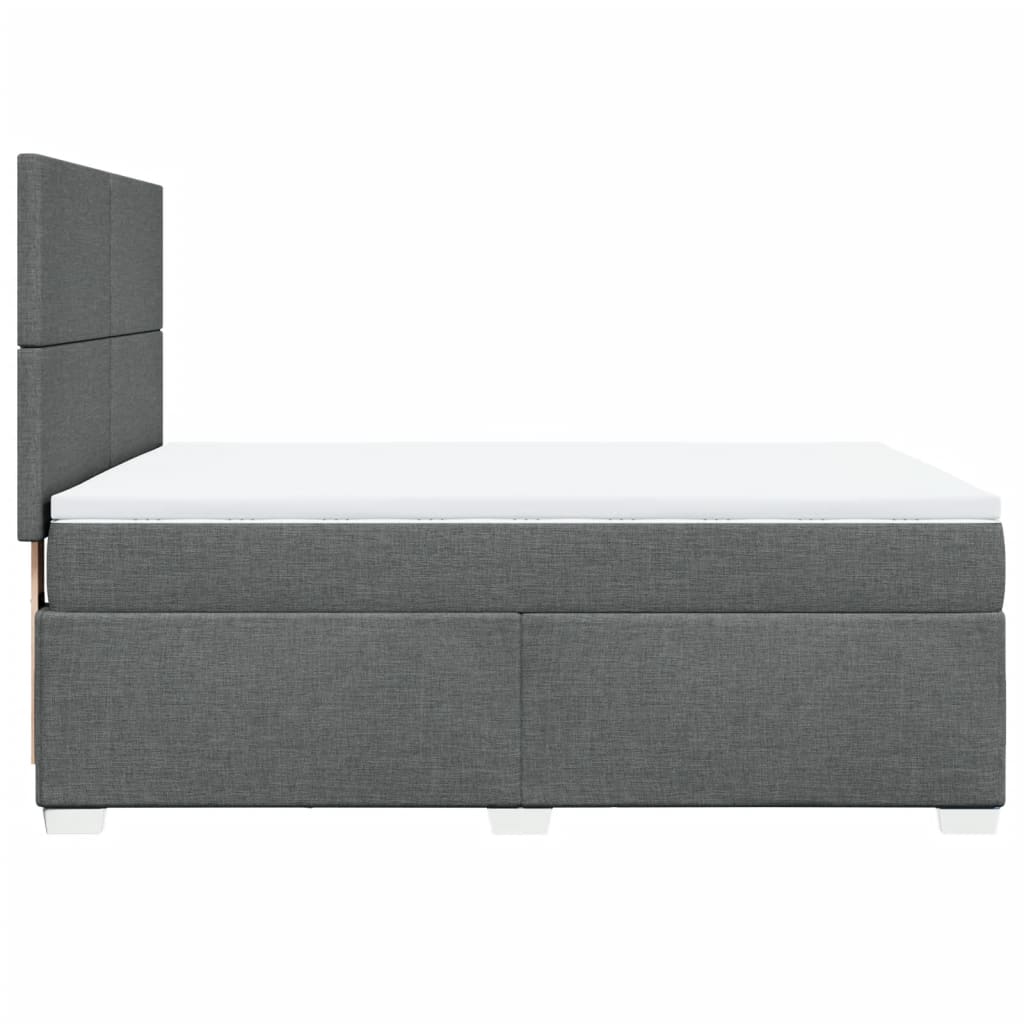 Giroletto a Molle con Materasso Grigio Scuro 140x190 cm Tessuto | homemem39