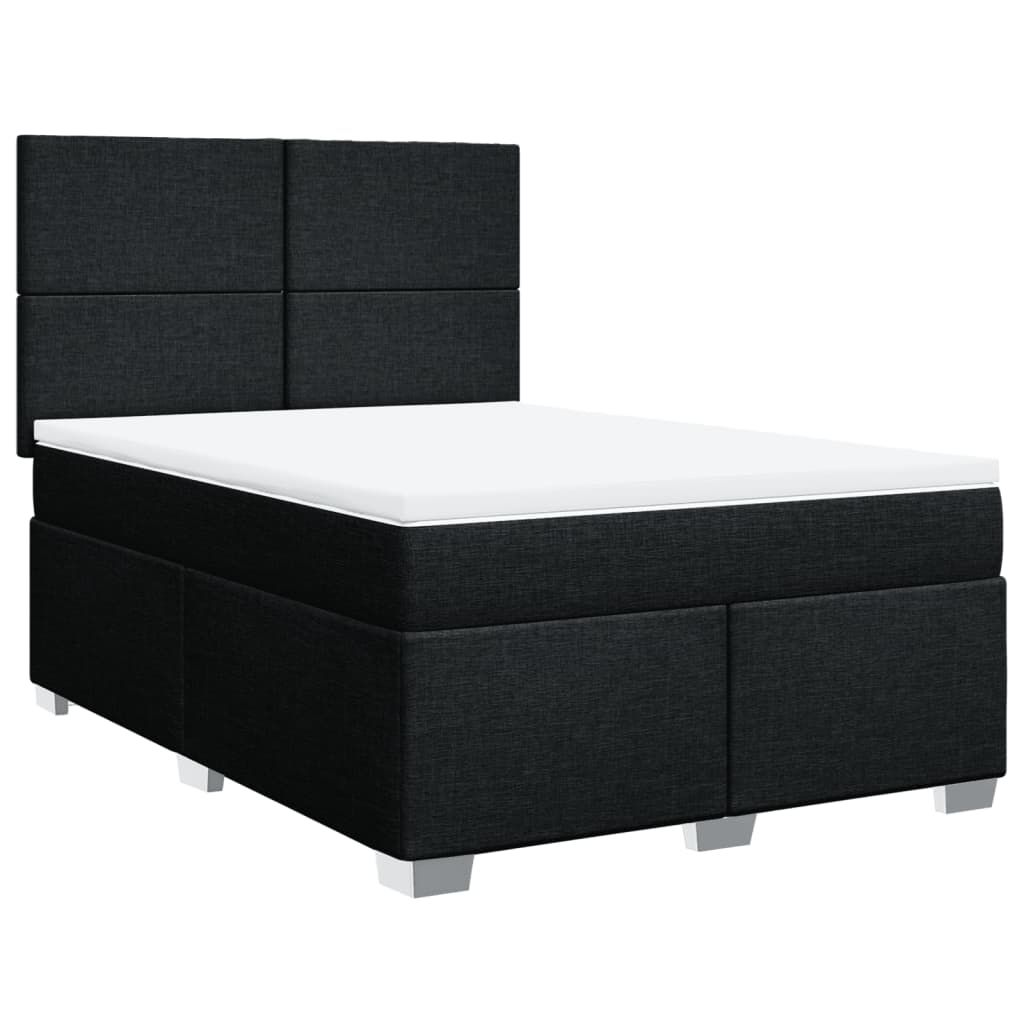 Giroletto a Molle con Materasso Nero 140x190 cm in Tessuto | homemem39