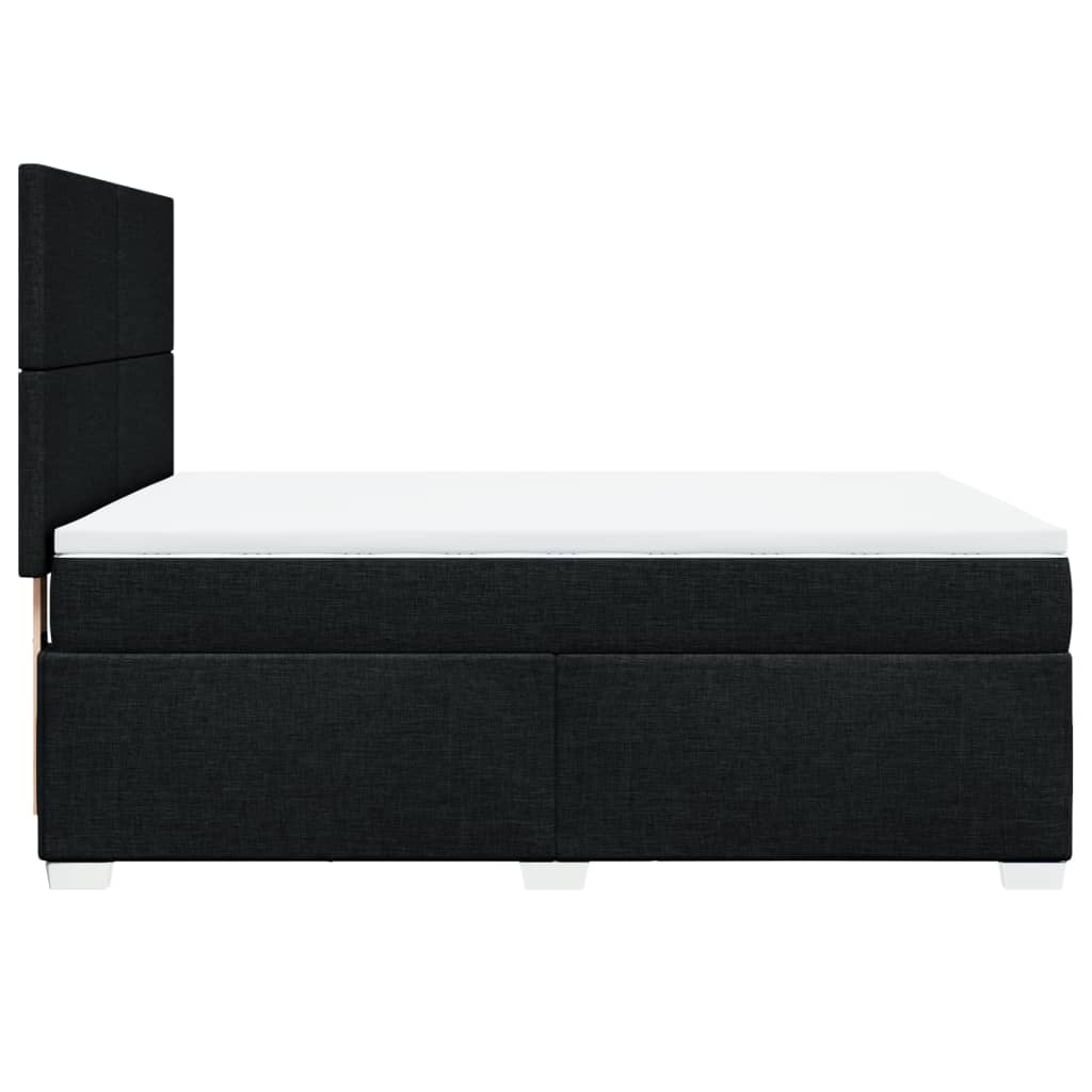 Giroletto a Molle con Materasso Nero 140x190 cm in Tessuto | homemem39