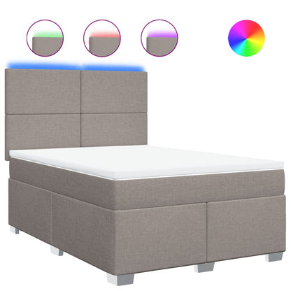 Giroletto a Molle con Materasso Tortora 140x190 cm in Tessuto - homemem39