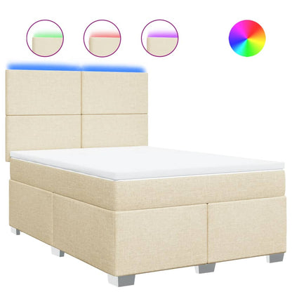 Giroletto a Molle con Materasso Crema 140x19 cm in Tessuto | homemem39