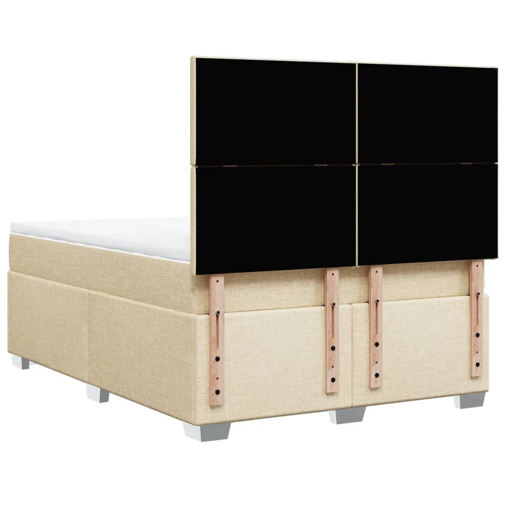 Giroletto a Molle con Materasso Crema 140x19 cm in Tessuto