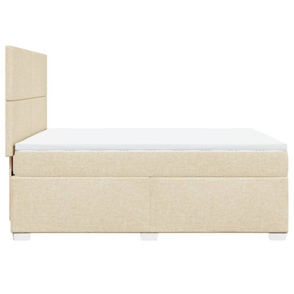 Giroletto a Molle con Materasso Crema 140x19 cm in Tessuto | homemem39