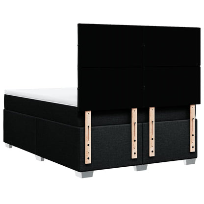 Giroletto a Molle con Materasso Nero 140x190 cm in Tessuto