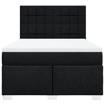 Giroletto a Molle con Materasso Nero 140x190 cm in Tessuto
