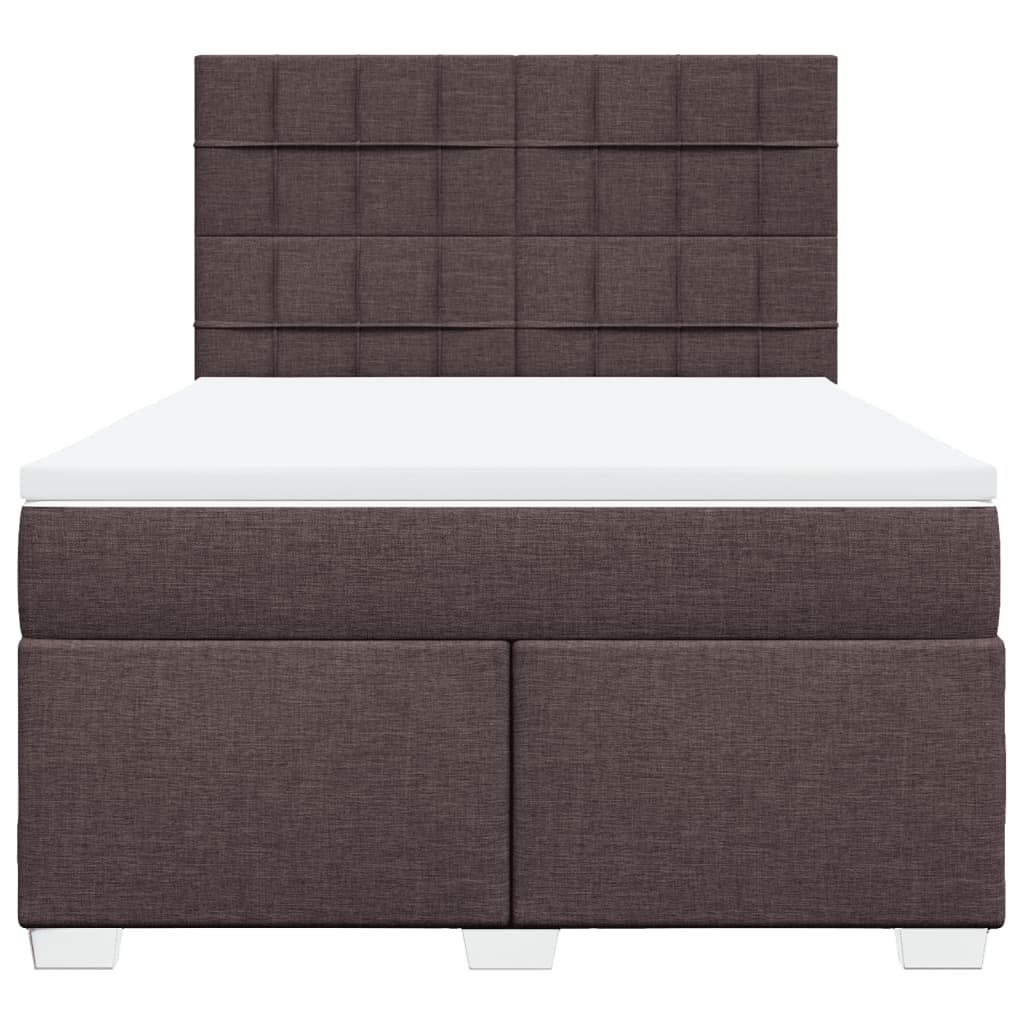 Giroletto a Molle con Materasso Marrone Scuro 140x190cm Tessuto | homemem39