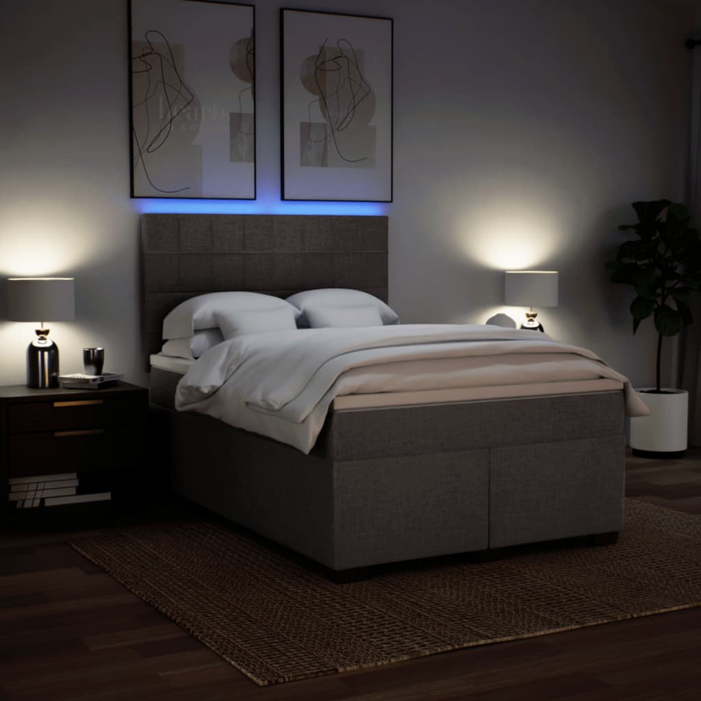 Giroletto a Molle con Materasso Tortora 140x190 cm in Tessuto | homemem39