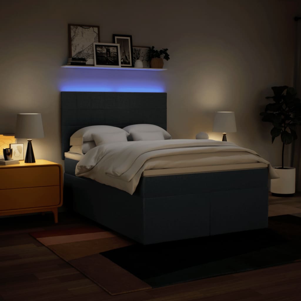 Giroletto a Molle con Materasso Blu 140x190 cm in Tessuto - homemem39