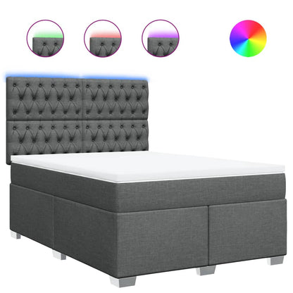 Giroletto a Molle con Materasso Grigio Scuro 140x190 cm Tessuto | homemem39