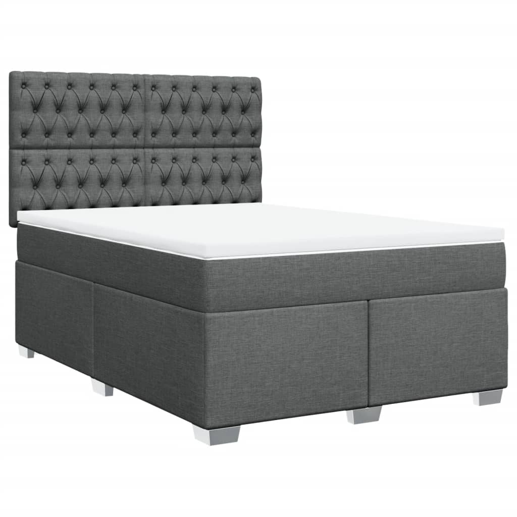Giroletto a Molle con Materasso Grigio Scuro 140x190 cm Tessuto | homemem39