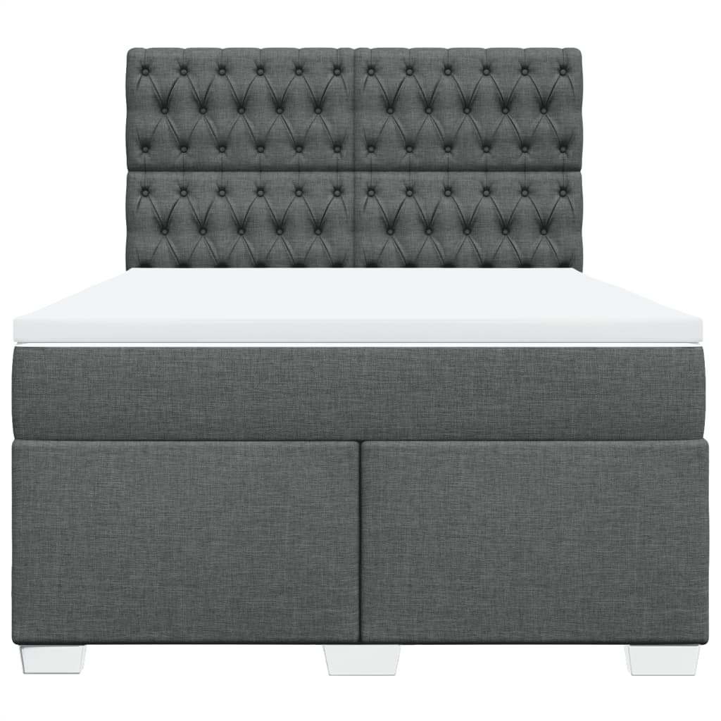 Giroletto a Molle con Materasso Grigio Scuro 140x190 cm Tessuto | homemem39