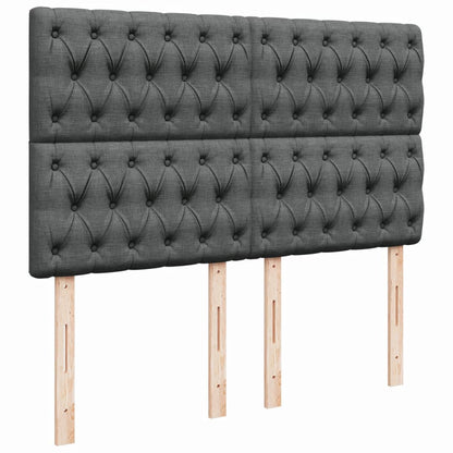 Giroletto a Molle con Materasso Grigio Scuro 140x190 cm Tessuto | homemem39