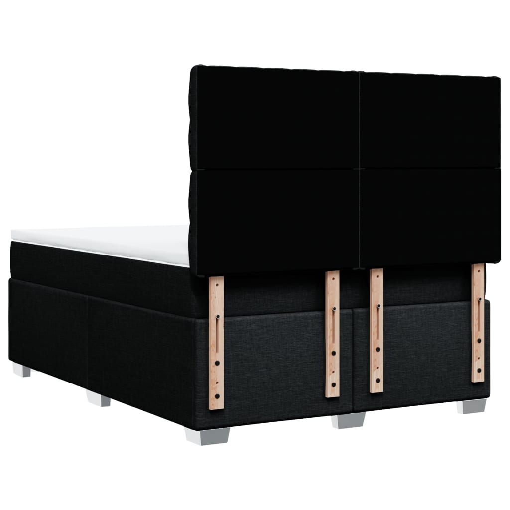 Giroletto a Molle con Materasso Nero 140x190 cm in Tessuto