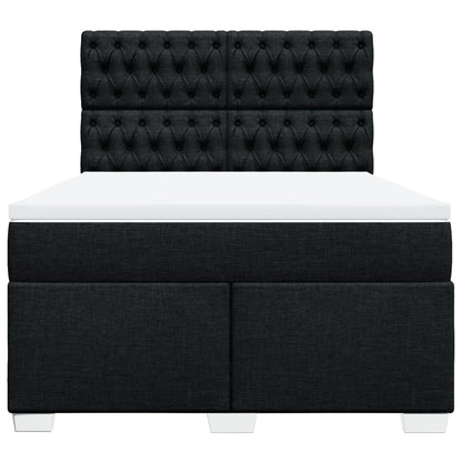 Giroletto a Molle con Materasso Nero 140x190 cm in Tessuto