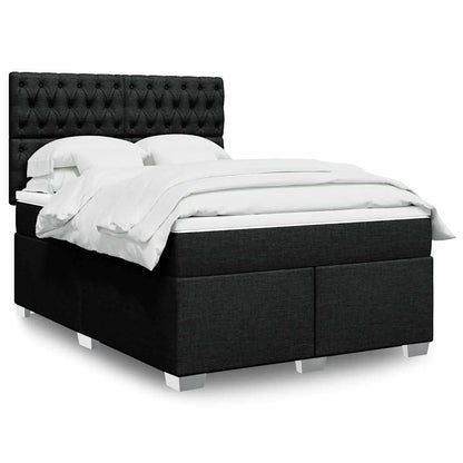 Giroletto a Molle con Materasso Nero 140x190 cm in Tessuto | homemem39