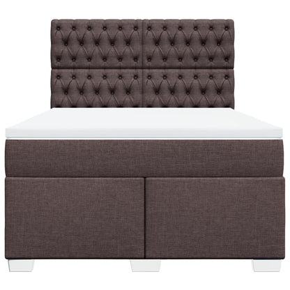 Giroletto a Molle con Materasso Marrone Scuro 140x190cm Tessuto | homemem39