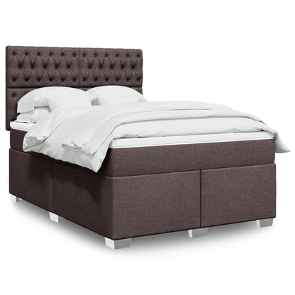 Giroletto a Molle con Materasso Marrone Scuro 140x190cm Tessuto | homemem39