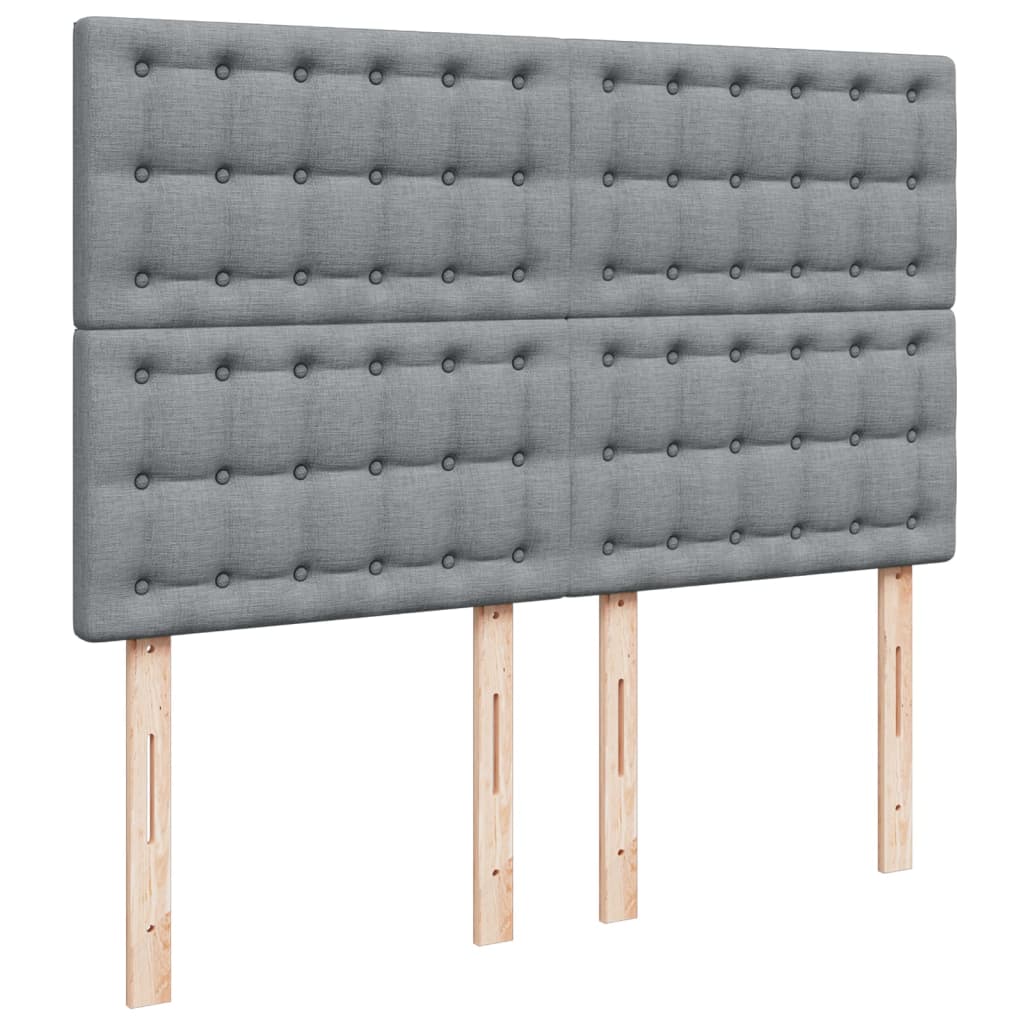 Giroletto a Molle con Materasso Grigio Chiaro 140x190cm Tessuto | homemem39