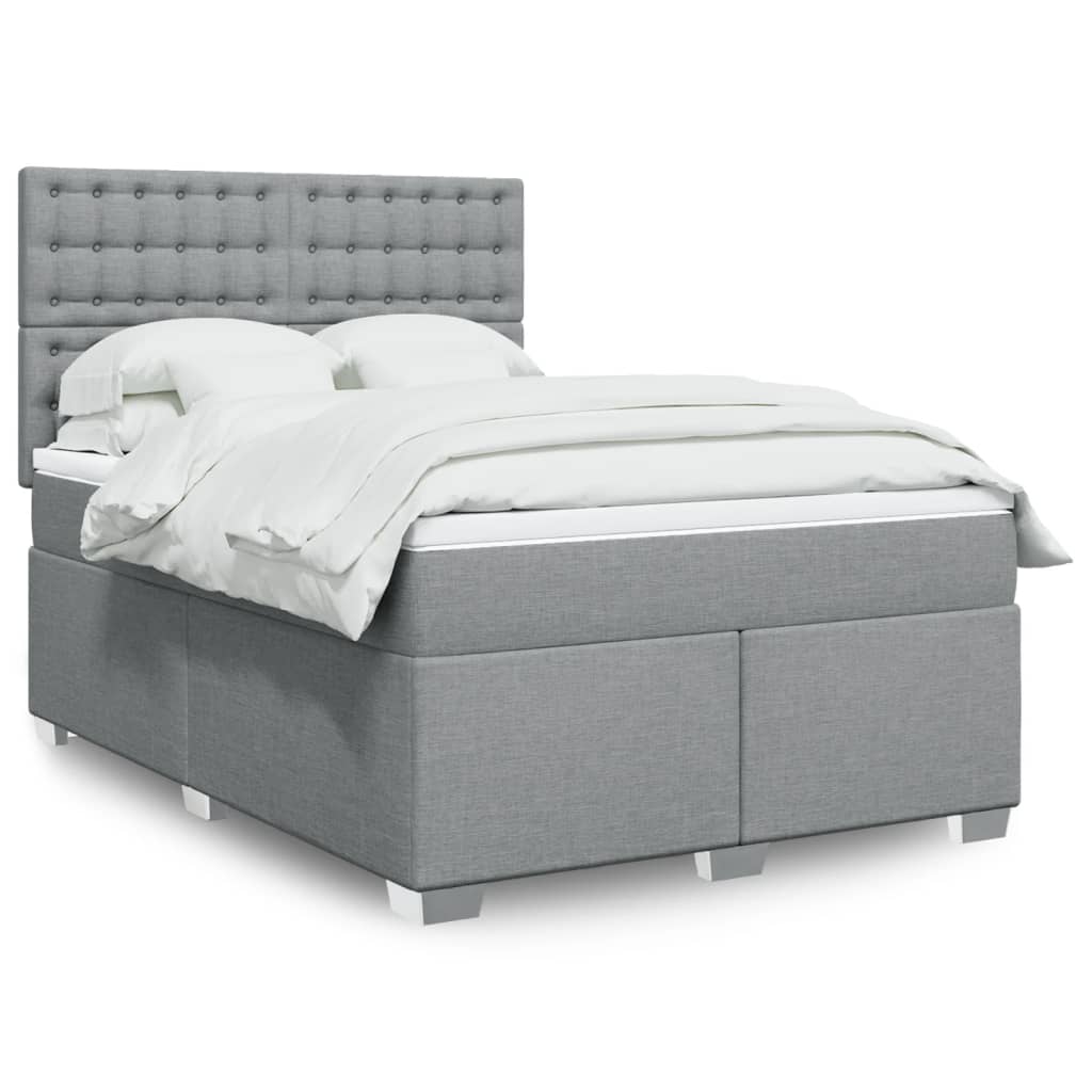 Giroletto a Molle con Materasso Grigio Chiaro 140x190cm Tessuto | homemem39
