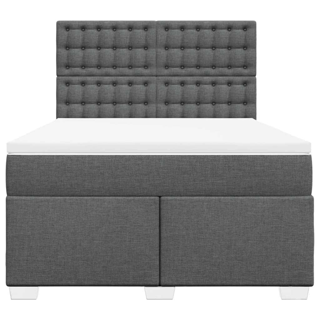 Giroletto a Molle con Materasso Grigio Scuro 140x190 cm Tessuto