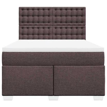 Giroletto a Molle con Materasso Marrone Scuro 140x190cm Tessuto | homemem39