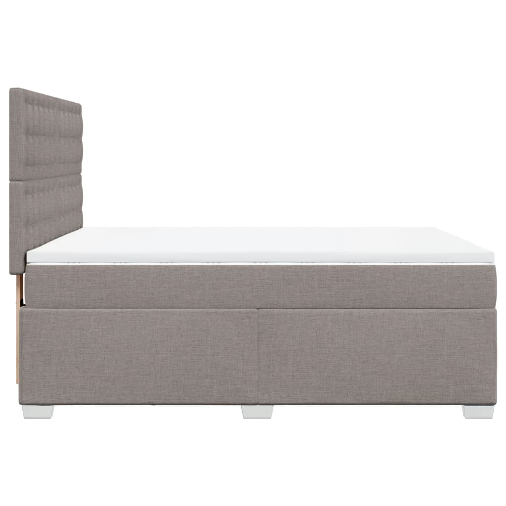 Giroletto a Molle con Materasso Tortora 140x190 cm in Tessuto