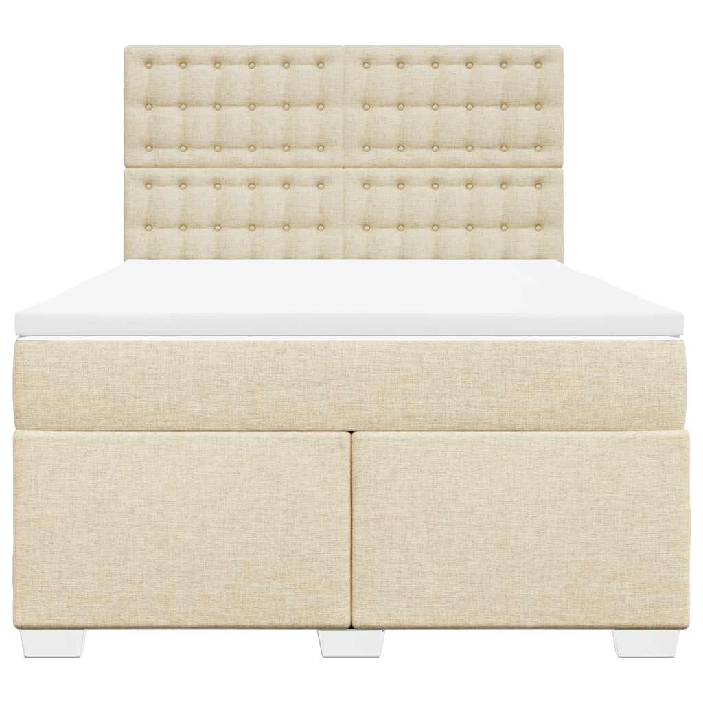 Giroletto a Molle con Materasso Crema 140x19 cm in Tessuto | homemem39