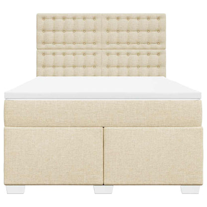 Giroletto a Molle con Materasso Crema 140x19 cm in Tessuto | homemem39