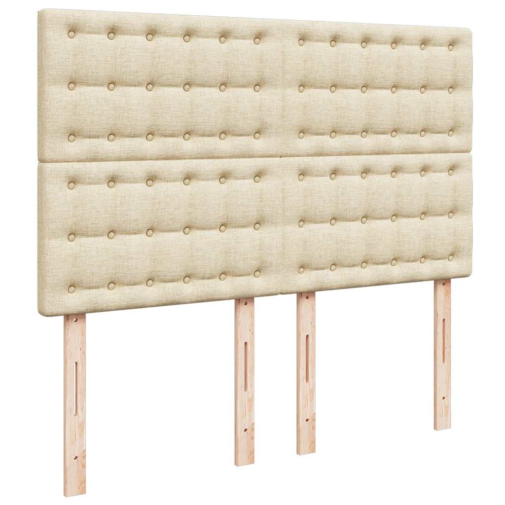 Giroletto a Molle con Materasso Crema 140x19 cm in Tessuto | homemem39