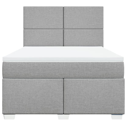 Giroletto a Molle con Materasso Grigio Chiaro 140x200cm Tessuto | homemem39