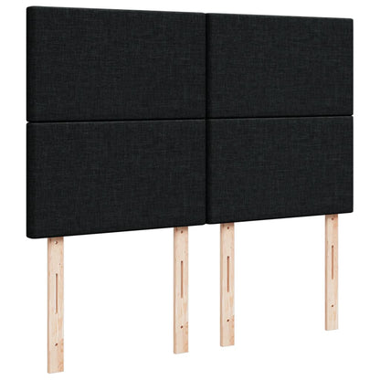 Giroletto a Molle con Materasso Nero 140x200 cm in Tessuto