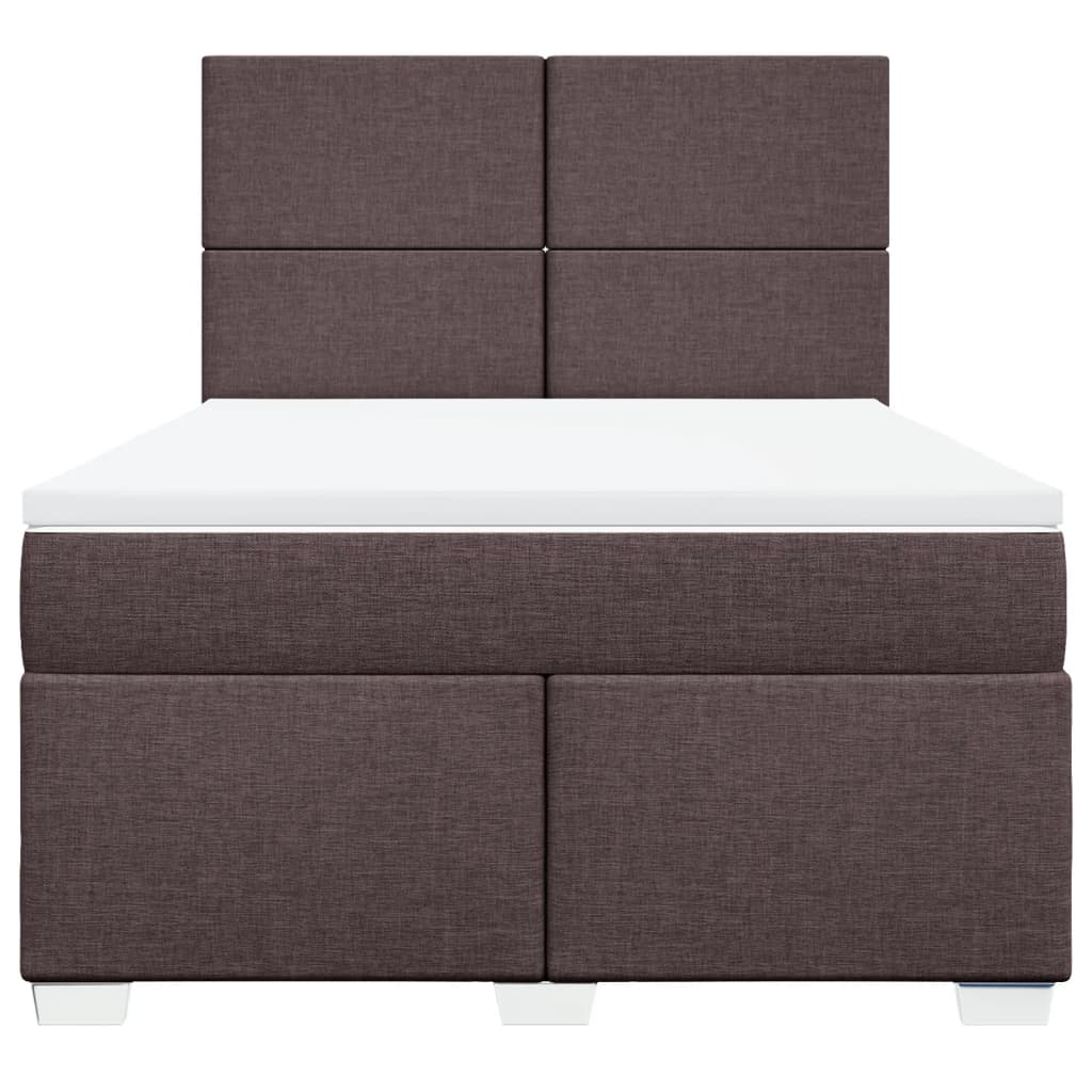 Giroletto a Molle con Materasso Marrone Scuro 140x200cm Tessuto