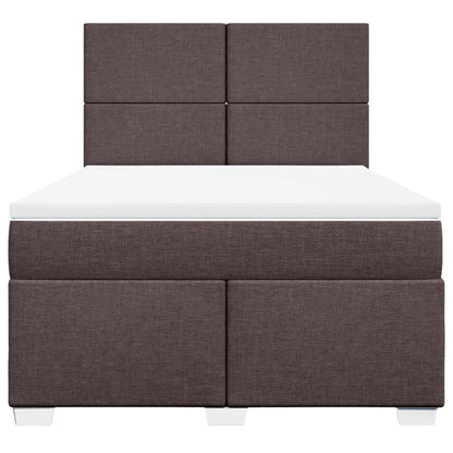 Giroletto a Molle con Materasso Marrone Scuro 140x200cm Tessuto