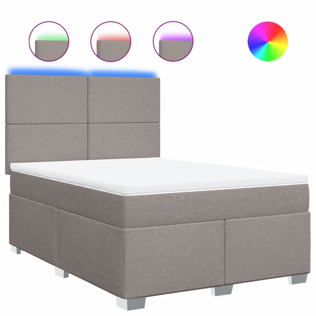 Giroletto a Molle con Materasso Tortora 140x200 cm in Tessuto - homemem39