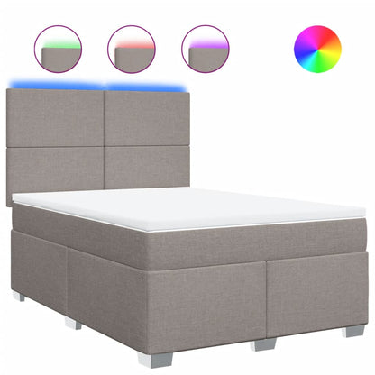 Giroletto a Molle con Materasso Tortora 140x200 cm in Tessuto - homemem39