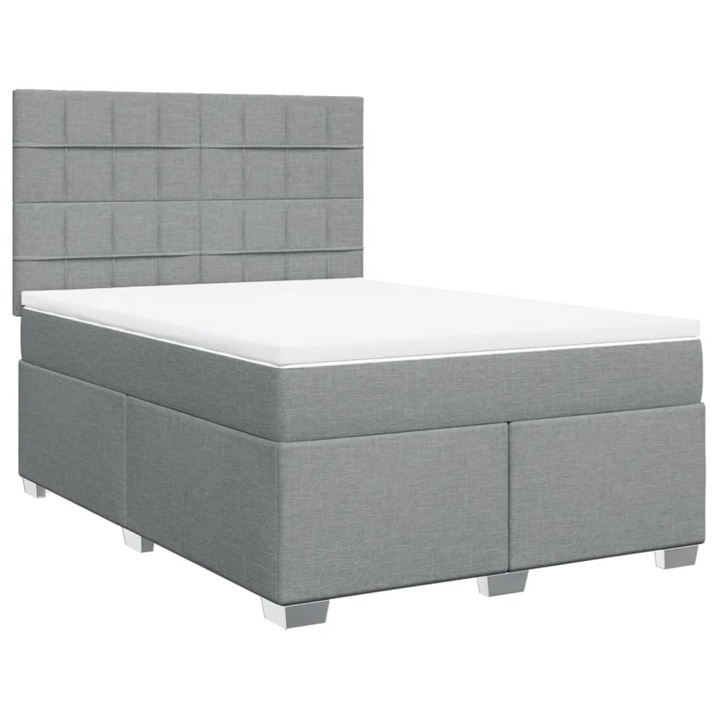 Giroletto a Molle con Materasso Grigio Chiaro 140x200cm Tessuto | homemem39