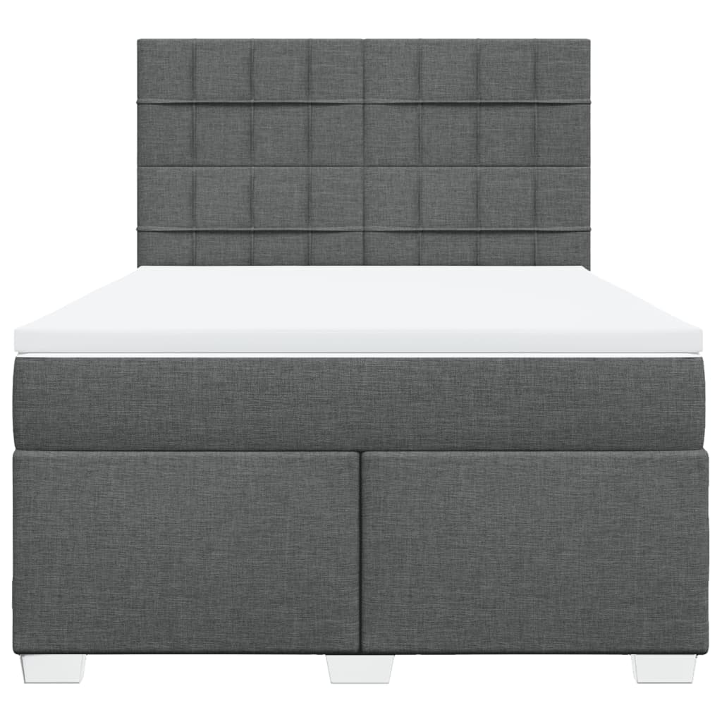 Giroletto a Molle con Materasso Grigio Scuro 140x200cm Tessuto