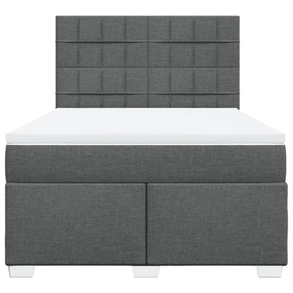 Giroletto a Molle con Materasso Grigio Scuro 140x200cm Tessuto