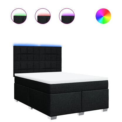 Giroletto a Molle con Materasso Nero 140x200 cm in Tessuto - homemem39