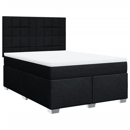 Giroletto a Molle con Materasso Nero 140x200 cm in Tessuto