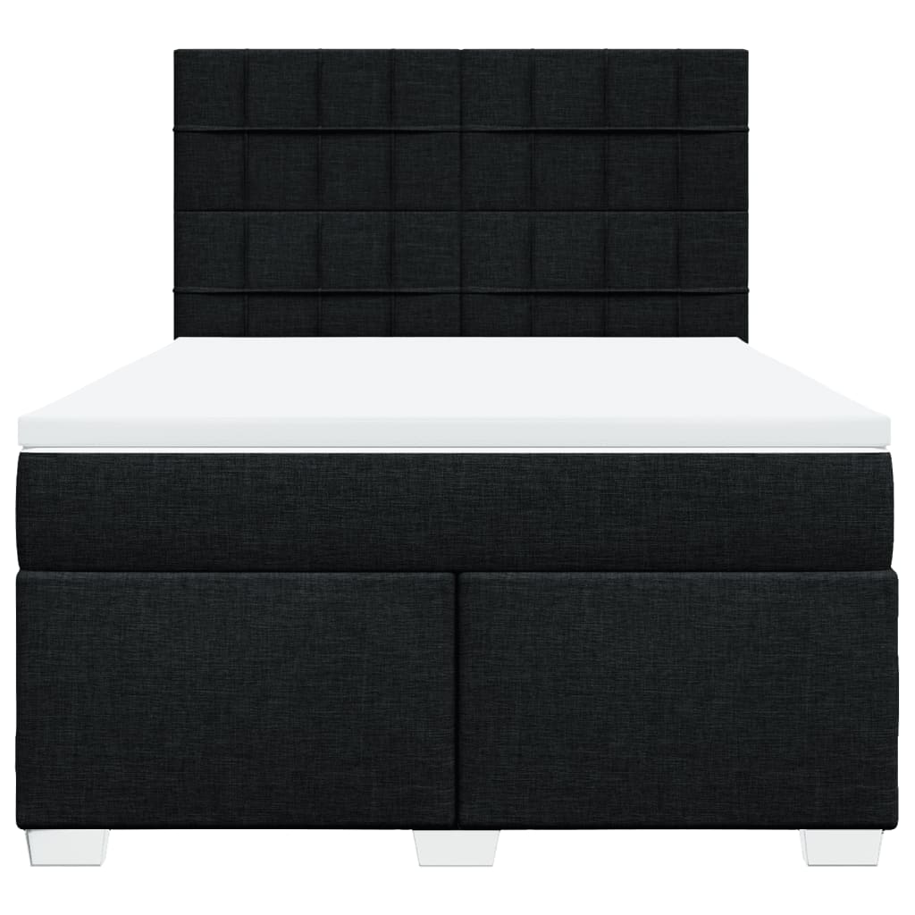 Giroletto a Molle con Materasso Nero 140x200 cm in Tessuto