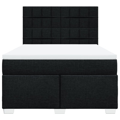 Giroletto a Molle con Materasso Nero 140x200 cm in Tessuto
