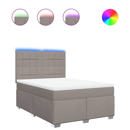 Giroletto a Molle con Materasso Tortora 140x200 cm in Tessuto | homemem39