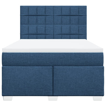 Giroletto a Molle con Materasso Blu 140x200 cm in Tessuto