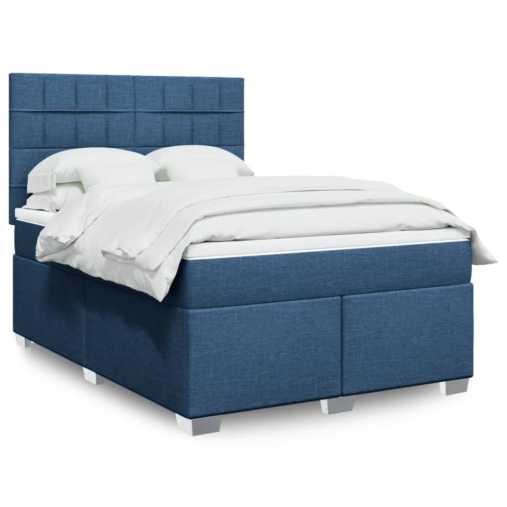 Giroletto a Molle con Materasso Blu 140x200 cm in Tessuto | homemem39