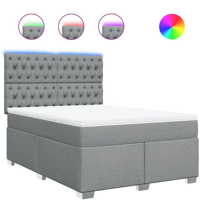 Giroletto a Molle con Materasso Grigio Chiaro 140x200cm Tessuto | homemem39